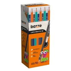 LAPIS GRAFITE SEXT HB COM BORRACHA BAZZE CX C/72 UN