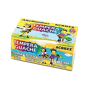 TINTA GUACHE 15ML 6CORES ACRILEX