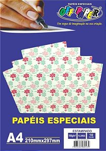 PAPEL 180G A4 ESTAMPADO FLORES C/ 10FL OFF PAPER