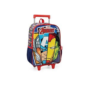 MOCHILA COM RODINHAS AVENGERS AZUL LUXCEL