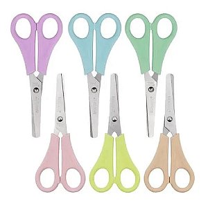 TESOURA ESCOLAR PLUS PASTEL TREND LEOLEO