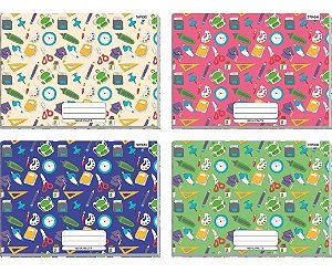 CADERNO BROCHURA MEIA PAUTA ESTAMPADO 48FOL TAMOIO