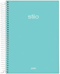 CADERNO CD ESPIRAL 10X1 160FLS STILO AZUL PASTEL JANDAIA