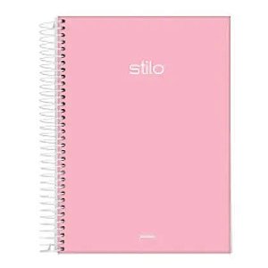 CADERNO CD ESPIRAL 10X1 160FLS STILO ROSA PASTEL JANDAIA