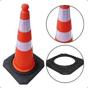 Cone Sinalização 75cm Base Borracha 4kg