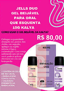 🔥 Duo Gel Sensação & Uva Kalya - 30ml 🔥