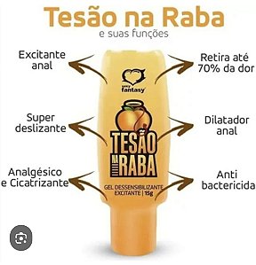 Tesão na Raba Gel Dessensibilizante e Excitante 15g Sexy Fantasy
