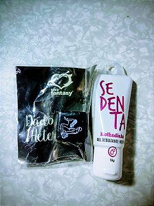 Sedenta Molhadinha Gel Deslizante Neutro 18g Pepper Blend + Jogo Hétero Preto para casal com 1 Dado Erótico Sexy Fantasy