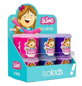 AT - Brinquedo Slime Glitter Isakids pote 152gr caixa com 12 unidades