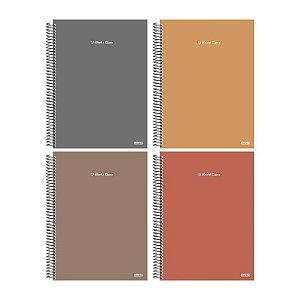Caderno capa dura 1/4 espiral 80 folhas World Class São Domingos