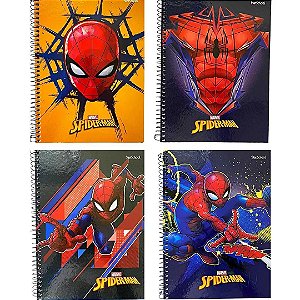 Caderno capa dura 1/4 espiral 80 folhas Spiderman StarSchool Jandaia