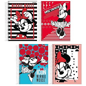 Caderno capa dura 1/4 espiral 80 folhas Minnie StarSchool Jandaia