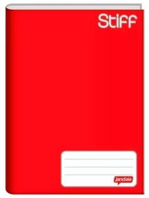 Caderno capa dura 1/4 brochura 48fls Stiff Vermelho Jandaia