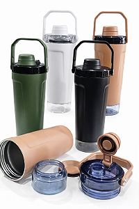 Copo Térmico com Compartimento para Whey