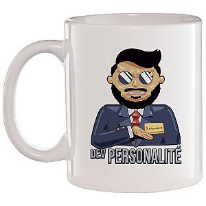 Caneca Branca Dev Personalité