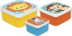 KIT 3 POTINHOS ANIMAL FUN