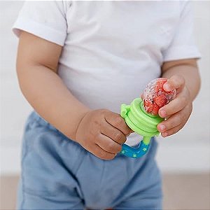 PORTA-FRUTINHAS COM SUGADOR EM SILICONE AZUL