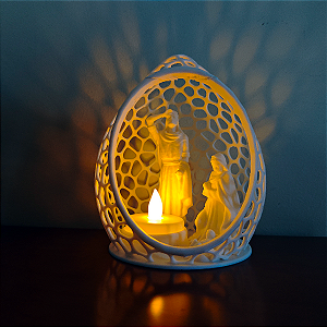 Presépio com Vela de LED em 3D
