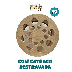 Carretilha de madeira crua com catraca destravada 14 polegadas (34 cm)