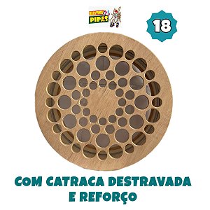 Carretilha de madeira crua com catraca destravada e reforço 18 polegadas (45 cm)