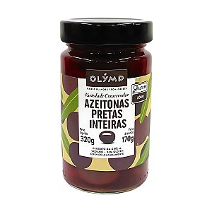Azeitonas Pretas Inteiras Olymp 170g