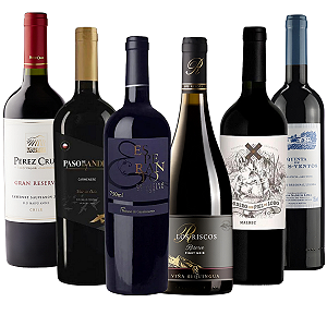 Kit 6 Vinhos Degustação – 5 Uvas e 1 Blend