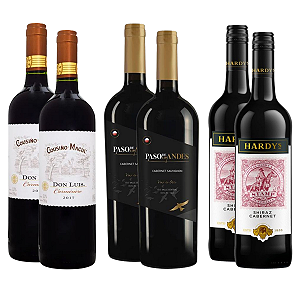 Kit 6 Vinhos Malbec & Cabernet do Novo Mundo