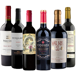 Kit 6 Vinhos Degustação 6 Países – Tintos do Mundo