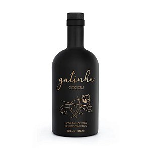 Kit Licor de Cacau Gatinha 375ml + 2 Copos Para Dose