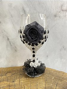 TAÇA LUXO PRATA COM PRETO