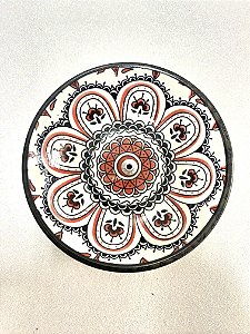 Incensário de Porcelana - Vermelho com Preto