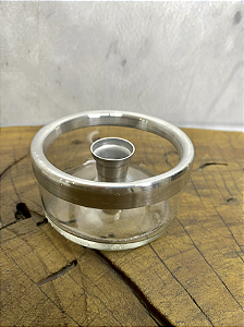 Castiçal Vela Palito - Vidro e alumínio