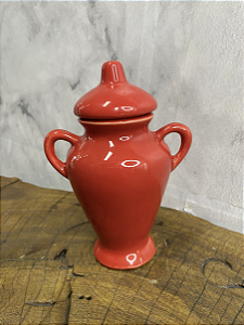 Quartinha de porcelana Com Asa - 13cm - Vermelha