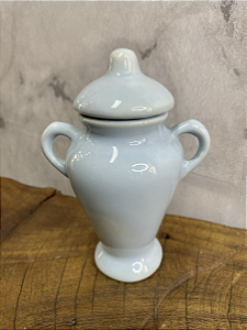 Quartinha de porcelana Com Asa - 13cm - Azul Claro