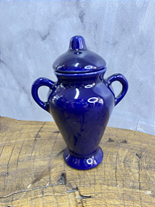 Quartinha de porcelana Com Asa - 13cm - Azul Escuro