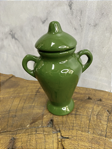 Quartinha de porcelana Com Asa - 13cm - Verde