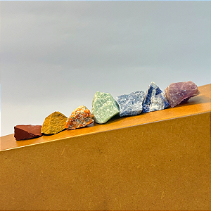 Kit 7 Chakras Pedra Bruto Natural Pequeno