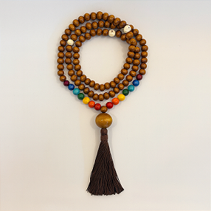 Japamala 7 Chakras – 108 Contas em Madeira & Sementes Naturais
