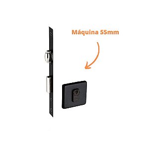 Fechadura Rolete Porta Pivotante Pado Preta Preto 55mm 471