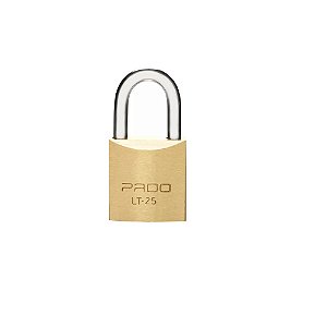 Cadeado Pado Latão Lt 25 Mm 2 Chaves Maciço Resistente