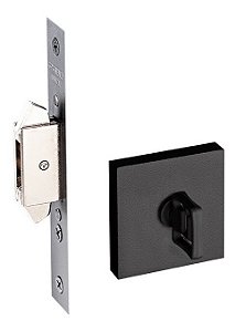 Fechadura Porta Correr Banheiro Pado Preta Trava Expansiva