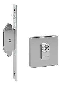 Fechadura Porta Correr Pado Inox Escovada Trava Expansiva