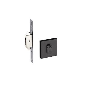 Fechadura Porta Correr Pado Preto Fosco Trava Expansiva Quad
