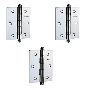 Dobradiça Porta Madeira Pado 3530 Cromada Rolamento Kit 3 Pç