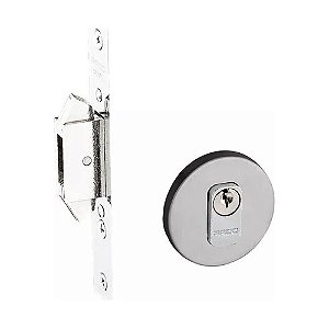 Fechadura Trava Correr Pado Expansiva Inox Escovado Redonda