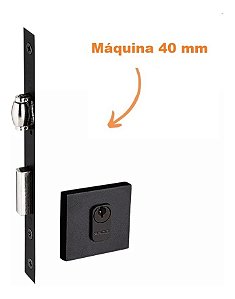 Fechadura Rolete Porta Pivotante Pado Preta Preto 40mm 453