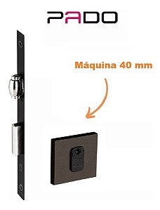 Fechadura Rolete Porta Pivotante Pado Corten Marrom 40mm 453