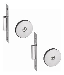 Jogo Fechadura Auxiliar Trava Tetra Pado Inox Escovada Dupla