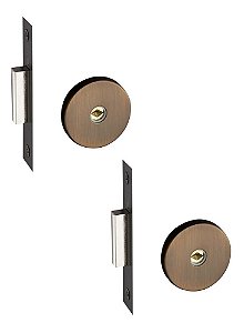 Jogo Fechadura Auxiliar Trava Tetra Pado Antique Bronze Bx