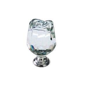 Puxador Italy Line 4523 Rosa Vidro Transparente Com Parafuso